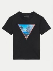 Guess T-Shirt L5GI26 K8HM4 Czarny Regular Fit. Czarne t-shirty chłopięce Guess, z aplikacjami, z bawełny, bez ramiączek. Za 59.99 zł.