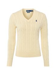 Polo Ralph Lauren Sweter damski z dzianiny Kobiety Bawełna żółty jednolity, S. Żółte swetry klasyczne damskie Polo Ralph Lauren, s, z bawełny, bez kołnierzyka. Za 989.95 zł.