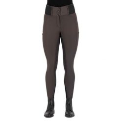 Damskie spodnie jeździeckie o pełnej przyczepności Euro-Star Athletic leanline. Brązowe spodnie materiałowe damskie EURO-STAR, bez wzorów, z materiału, eleganckie. Za 499.00 zł.