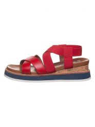 Ara Shoes Skórzane sandały w kolorze czerwonym na koturnie rozmiar: 39. Czerwone sandały damskie Ara Shoes, bez wzorów, bez obcasa, na koturnie. Za 174.02 zł.