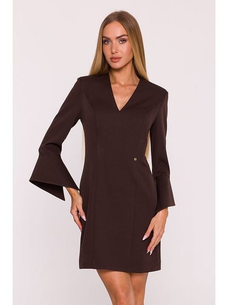 Made of emotion Sukienka w kolorze brązowym rozmiar: M. Brązowe sukienki damskie Made Of Emotion, m, bez wzorów, bez kołnierzyka, bez ramiączek, mini. Za 259.99 zł.