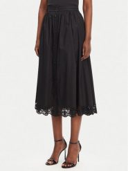 TWINSET Spódnica trapezowa 251TT2095 Czarny Regular Fit. Czarne spódniczki damskie Twinset, bez wzorów, z bawełny, trapezowe. Za 579.99 zł.