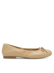 Jenny Fairy Baleriny VIKKI WYL3652-1 Beżowy. Brązowe baleriny damskie Jenny Fairy, bez wzorów, ze skóry, bez obcasa. Za 53.99 zł.