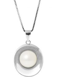Pearline Srebrny naszyjnik z perłą w kolorze białym - dł. 42 cm rozmiar: onesize. Białe naszyjniki damskie Pearline, srebrne. Za 208.99 zł.