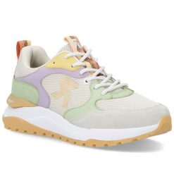 Półbuty damskie sneakersy beżowe Rieker W2506-60. Brązowe półbuty damskie Rieker, bez wzorów, ze skóry ekologicznej, sportowe, bez obcasa. Za 379.00 zł.