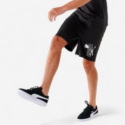Spodenki fitness męskie Puma. Czarne szorty męskie Puma, m, z bawełny, na fitness i siłownię. Za 79.99 zł.