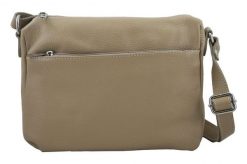 Listonoszka skórzana BARBERINI'S beżowa 519-2. Brązowe shopper bag damskie Barberinis, bez wzorów, ze skóry, przez ramię, bez dodatków. Za 219.99 zł.