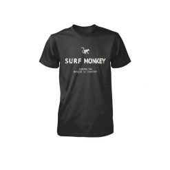 Koszulka z bawełny organicznej – krótki rękaw / dla dorosłych (czarna). Czarne t-shirty damskie SURF MONKEY, m, bez wzorów, z bawełny, bez kołnierzyka. Za 149.95 zł.