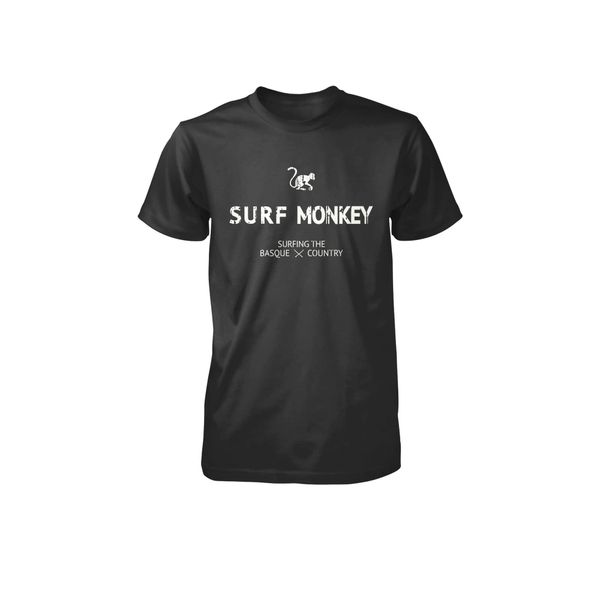 Koszulka z bawełny organicznej – krótki rękaw / dla dorosłych (czarna). Czarne t-shirty damskie SURF MONKEY, m, bez wzorów, z bawełny, bez kołnierzyka. Za 149.95 zł.