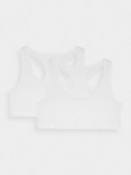 4F Biustonosz bawełniany na co dzień (2-pack) damski - biały L. Białe biustonosze sportowe damskie 4f, bez wzorów, z bawełny. W wyprzedaży za 59.99 zł.