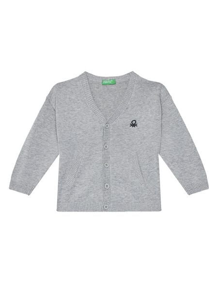 United Colors Of Benetton Kardigan 120YG600G Szary Regular Fit. Szare swetry chłopięce United Colors Of Benetton, bez wzorów, z bawełny, bez kołnierzyka. Za 89.99 zł.