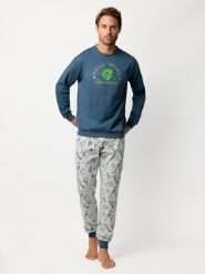 Disney Toy Story Piżama "Toy Story" w kolorze niebiesko-szarym rozmiar: XXL. Niebieskie piżamy męskie Disney Toy Story, xxl, bez wzorów, z bawełny, bez ramiączek. Za 165.99 zł.