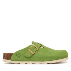 Klapki Dr. Brinkmann. Zielone klapki damskie Dr. Brinkmann, bez wzorów, bez obcasa. Za 299.99 zł.