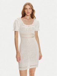 Gina Tricot Sukienka letnia 22257 Biały Slim Fit. Białe sukienki damskie Gina Tricot, na lato, l, bez wzorów, z bawełny, bez kołnierzyka, bez ramiączek. Za 189.99 zł.