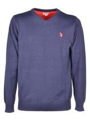 U.S. Polo Assn. Sweter w kolorze granatowym rozmiar: L. Niebieskie swetry męskie U.S. Polo Assn., l, bez wzorów, z bawełny, bez kołnierzyka. Za 209.33 zł.