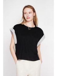Le Jardin du Lin Koszulka w kolorze czarnym rozmiar: 34. Czarne t-shirty damskie Le jardin du lin, bez wzorów, bez kołnierzyka. Za 78.99 zł.