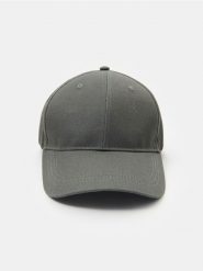 Bawełniana czapka baseballowa - zielony. Zielone czapki męskie Sinsay, bez wzorów, z bawełny. Za 9.99 zł.