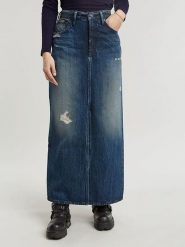 G-Star Spódnica dżinsowa "Victoria" w kolorze granatowym rozmiar: W30. Niebieskie spódniczki damskie G-Star, z aplikacjami, z bawełny, klasyczne, z podwyższonym stanem, maxi, proste. Za 288.18 zł.