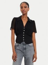 Morgan Bluzka 242-OPLIA Czarny Regular Fit. Czarne bluzki damskie Morgan, bez wzorów, z syntetyku, bez ramiączek. Za 209.99 zł.