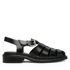 Sandały Vagabond Shoemakers. Czarne sandały damskie Vagabond Shoemakers, bez wzorów, bez obcasa, na słupku. Za 629.99 zł.