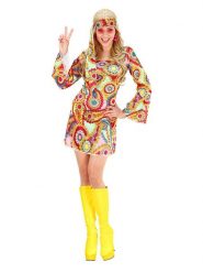 Carnival Party Sukienka kostiumowa "Hippie" ze wzorem rozmiar: L. Sukienki damskie Carnival Party, na imprezę, l, bez wzorów, bez kołnierzyka, bez ramiączek. Za 70.57 zł.