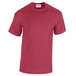 Ciężka Bawełniana Koszulka Unisex Dla Dorosłych. Czerwone bluzki damskie Gildan, s, bez wzorów, z bawełny, bez kołnierzyka. Za 30.99 zł.