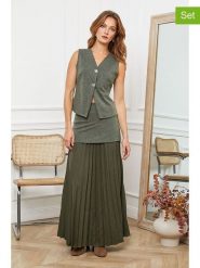 Joséfine 2-częściowy zestaw "Jigi" w kolorze khaki rozmiar: L. Brązowe spódniczki damskie Joséfine, l, bez wzorów, maxi, proste. Za 178.79 zł.