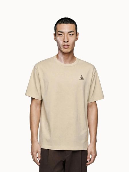 Koszulka relaxed Le Coq Sportif Test. Brązowe t-shirty sportowe męskie Le Coq Sportif, m, z materiału, bez ramiączek. Za 270.50 zł.