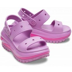Klapki Crocs Mega Crush Sandal 207989-6WQ fioletowe. Fioletowe klapki damskie bez wzorów, bez obcasa, na platformie. Za 449.26 zł.