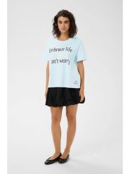 Kaffe Koszulka w kolorze błękitno-czarnym rozmiar: XL. Niebieskie bluzki damskie Kaffe, xl, bez wzorów, z bawełny, bez kołnierzyka. Za 78.99 zł.