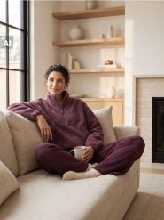 Bluza polarowa half-zip - fioletowy. Fioletowe bluzy bez kaptura damskie Sinsay, l, z polaru. Za 59.99 zł.