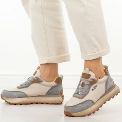 Beżowe be bl skórzane półbuty damskie Filippo Dp7754/26. Brązowe półbuty damskie Filippo, bez wzorów, z jeansu, casualowe, z okrągłym noskiem, bez obcasa, na płaskiej podeszwie. Za 249.00 zł.