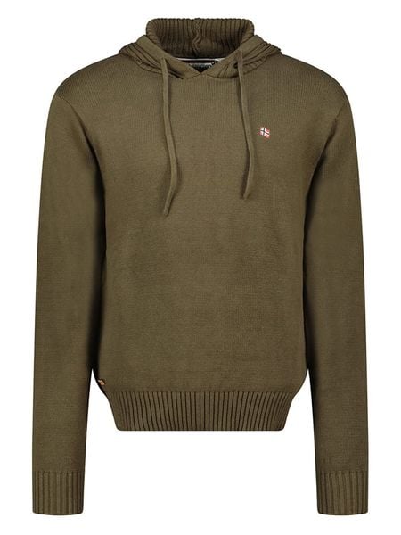 Geographical Norway Sweter "Flicker" w kolorze khaki rozmiar: M. Brązowe swetry męskie Geographical Norway, m, bez wzorów, z bawełny, bez kołnierzyka. Za 125.85 zł.