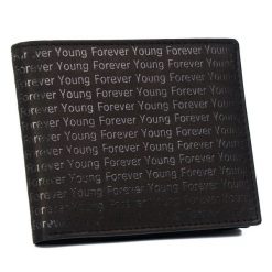 Portfel skórzany Forever Young 701-SPG BLACK czarny. Czarne portfele męskie FOREVER YOUNG, z aplikacjami, ze skóry. Za 36.00 zł.