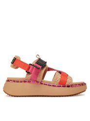 Steve Madden Sandały Decorum SM11003017 Beżowy. Brązowe sandały damskie Steve Madden, bez wzorów, z materiału, bez obcasa, na koturnie. Za 319.99 zł.