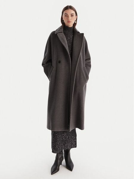 Marella Płaszcz wełniany English 2523016142 Szary Regular Fit. Szare płaszcze damskie Marella, na zimę, bez wzorów, z wełny. Za 3,499.00 zł.
