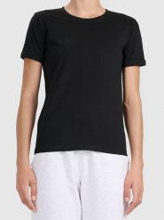 4F Koszulka w kolorze czarnym rozmiar: S. Czarne bluzki damskie 4f, s, bez wzorów, z bawełny, bez kołnierzyka. Za 26.99 zł.