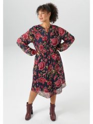 Aniston Sukienka w kolorze czarno-czerwonym rozmiar: 44. Czarne sukienki damskie Aniston, na co dzień, bez wzorów, bez kołnierzyka, bez ramiączek, midi, proste. Za 109.26 zł.