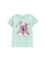 Coccodrillo T-Shirt WC5143221VGB Zielony Regular Fit. Zielone koszulki dziewczęce COCCODRILLO, bez wzorów, z bawełny, bez ramiączek. Za 39.99 zł.