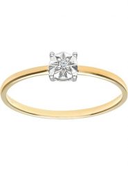 Rinani Złoty pierścionek z diamentem rozmiar: 55. Żółte pierścionki damskie Rinani, z diamentem, złote. Za 913.99 zł.