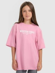 T-shirt regular з принтом дівочий - рожевий. Koszulki dziewczęce 4f, bez wzorów, bez kołnierzyka. Za 549.90 zł.