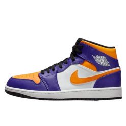 Buty do chodzenia męskie Nike Air Jordan 1 los angeles lakers. Fioletowe buty sportowe na co dzień męskie Jordan, z materiału, bez zapięcia, trekkingowe, Nike Air Jordan. W wyprzedaży za 1,040.15 zł.