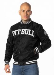 Kurtka przejściowa męska Pitbull Tyrian II. Czarne kurtki męskie PITBULL, m, z aplikacjami, z bawełny, sportowe, bez kaptura. Za 319.00 zł.