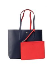 Lacoste Torebka Shopping Bag NF2142AA Czerwony. Czerwone torebki klasyczne damskie Lacoste, bez wzorów, ze skóry, bez dodatków. Za 512.99 zł.