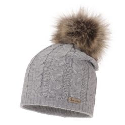 Czapka Damska z Wełny Merino Bafi - Szara. Szare czapki zimowe damskie Molly, z materiału. Za 59.00 zł.