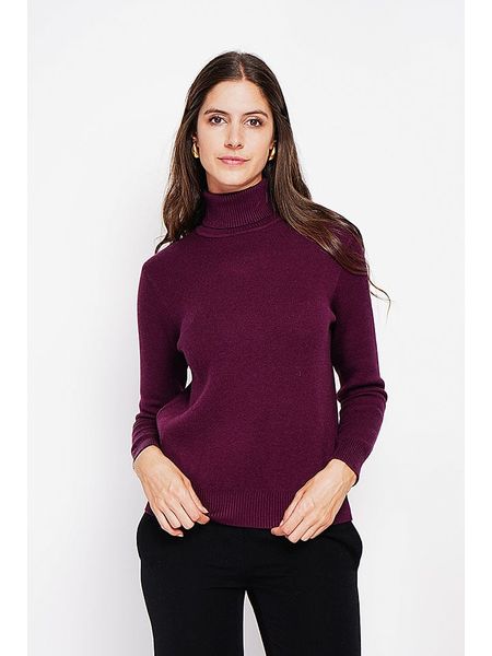 ASSUILI Golf w kolorze bordowym rozmiar: 42. Czerwone golfy damskie Assuili, bez wzorów, bez ramiączek. Za 158.10 zł.