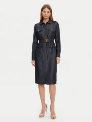 Guess Sukienka codzienna 5GGK05 7295A Granatowy Regular Fit. Niebieskie sukienki damskie Guess, na co dzień, z aplikacjami, z lyocellu, bez kołnierzyka, bez ramiączek, proste. Za 939.99 zł.