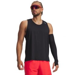 Koszulka do biegania męska Under Armour Velociti Pro Singlet. Czarne t-shirty sportowe męskie Under Armour, l, z elastanu, bez ramiączek, do biegania. Za 269.35 zł.
