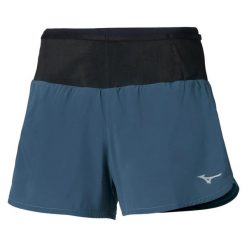 Szorty damskie Mizuno Active. Niebieskie spodenki sportowe damskie Mizuno, bez wzorów, z materiału, eleganckie. Za 241.75 zł.