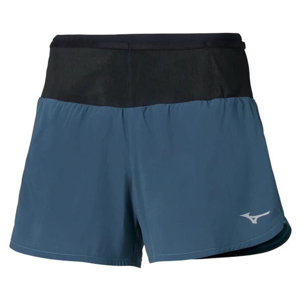 Szorty damskie Mizuno Active. Niebieskie spodenki sportowe damskie Mizuno, xl, z materiału, do biegania. Za 241.40 zł.